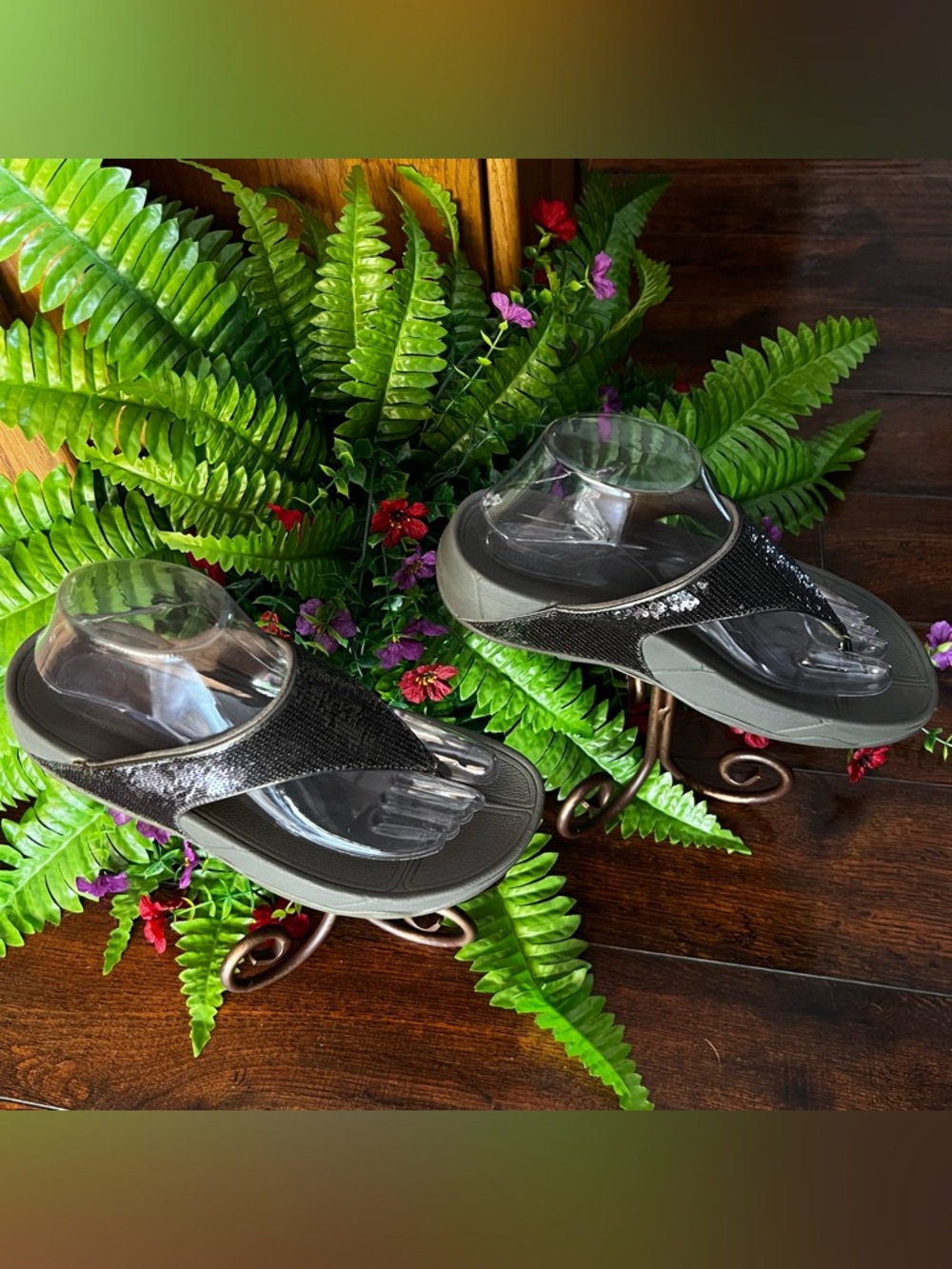 Fitflop Silver Sequin Sandal-Size 8 - Picture 12 of 17
